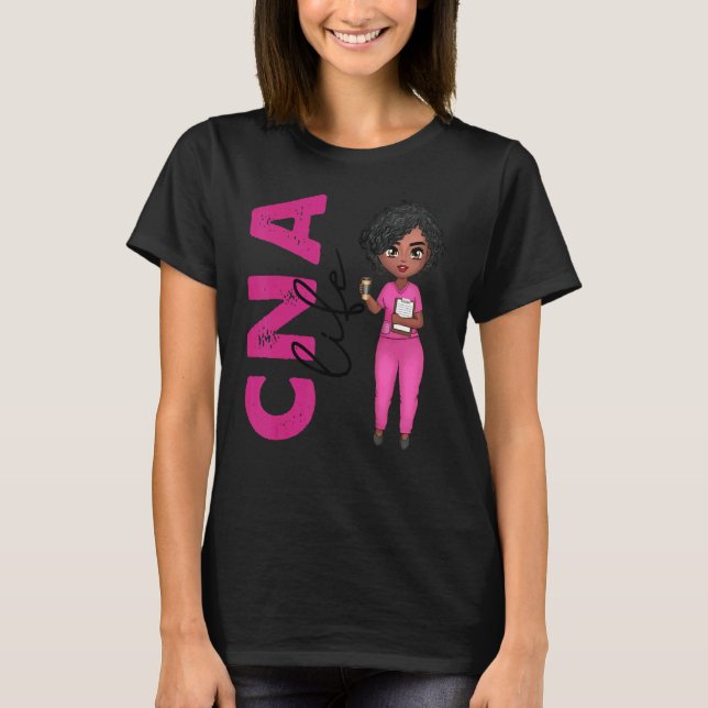 Black African American Cna Nurse  Healthcare Worke T-Shirt (Front)