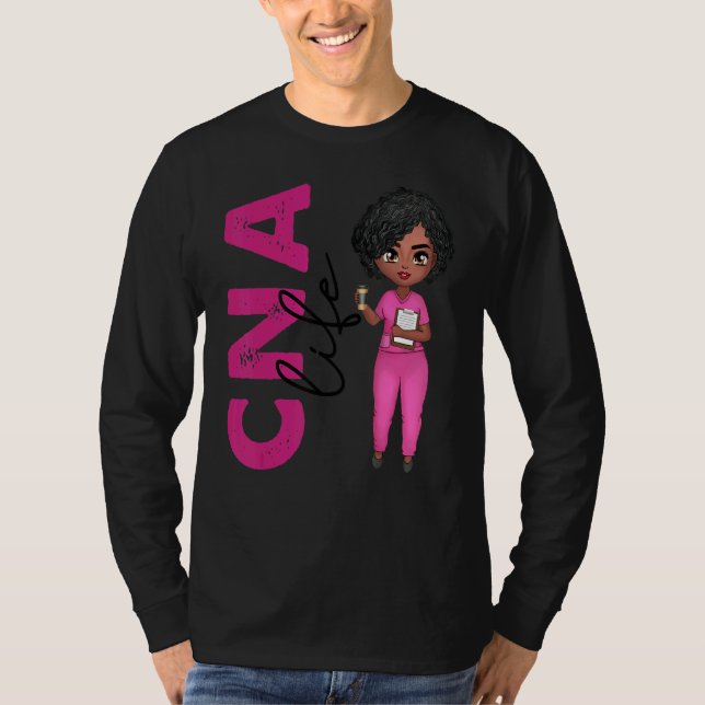 Black African American Cna Nurse  Healthcare Worke T-Shirt (Front)