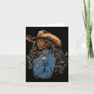 Black African American Cowgirl Western Country Card