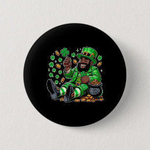Black African American Leprechaun Saint Patrick's 6 Cm Round Badge