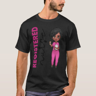 Black African American Registered Nurse Healthcare T-Shirt