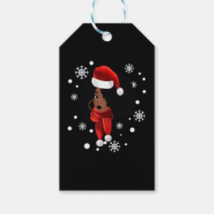 Black African American Santa Apparel Christmas Mel Gift Tags