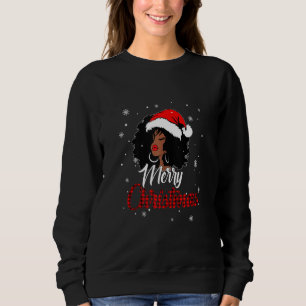Black African American Santa Apparel Christmas Mel Sweatshirt