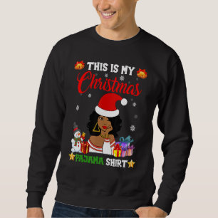 Black African American Santa Apparel Christmas Mel Sweatshirt