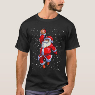Black African American Santa Claus Bysketbyll Afro T-Shirt