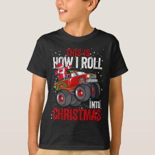 Black African American Santa Claus Monster Truck C T-Shirt
