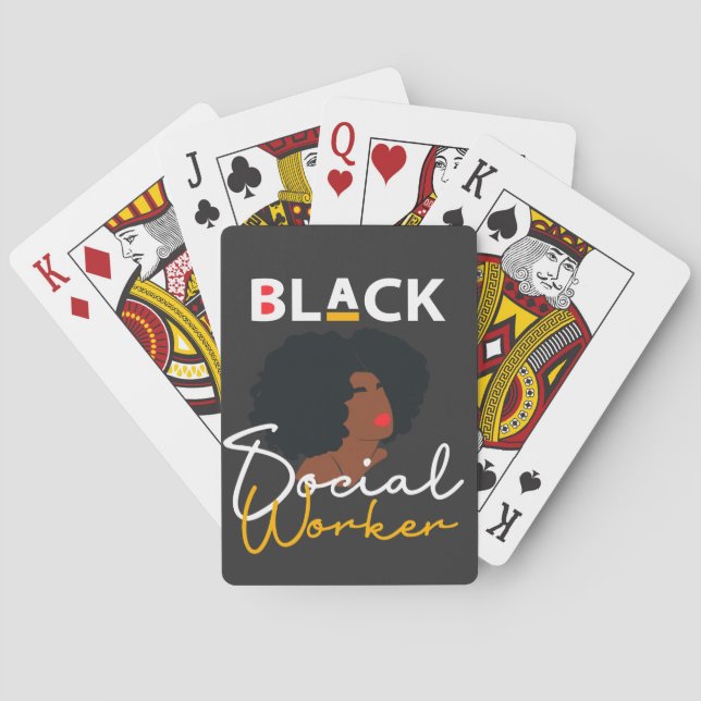 Black African American Social Work Appreciation Gi Playing Cards (Back)