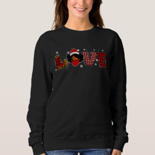 Black African American Ugly Christmas Costume Sant Sweatshirt