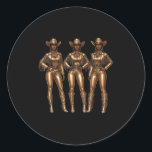 Black African American Western Country Cowgirl Tex Classic Round Sticker<br><div class="desc">Black African American Western Country Cowgirl Texas Rodeo</div>