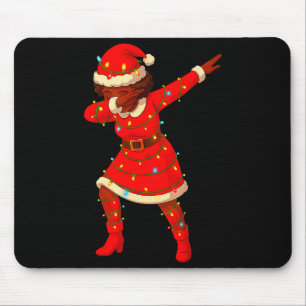 Black African Girl American Melanin Christmas Mrs Mouse Pad