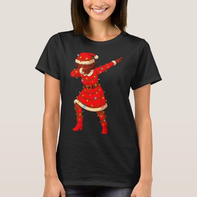 Black African Girl American Melanin Christmas Mrs  T-Shirt (Front)