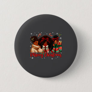 Black African Girl American Melanin Christmas Sant 6 Cm Round Badge
