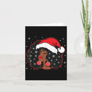 Black African Girl American Melanin Christmas Sant Card