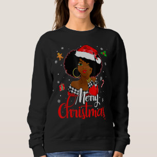 Black African Girl American Melanin Christmas Sant Sweatshirt