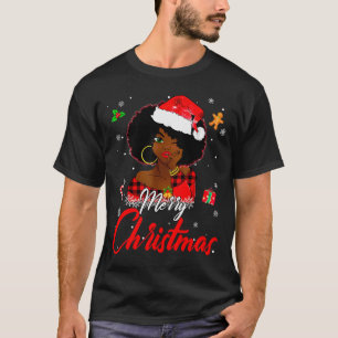 Black African Girl American Melanin Christmas Sant T-Shirt