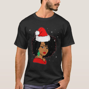 Black African Girl American Melanin Christmas Sant T-Shirt