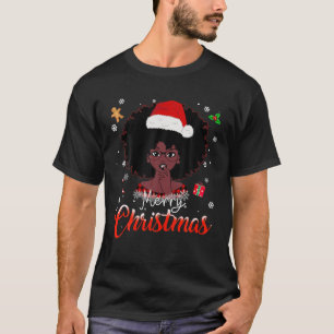 Black African Girl American Melanin Christmas Sant T-Shirt