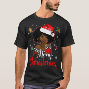 Black African Girl American Melanin Christmas Sant T-Shirt