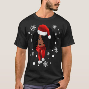Black African Girl American Melanin Christmas Sant T-Shirt