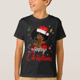 Black African Girl American Melanin Christmas Sant T-Shirt