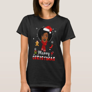 Black African Girl American Melanin Christmas Sant T-Shirt