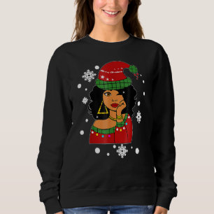 Black African Girl American Melanin Christmas Ugly Sweatshirt
