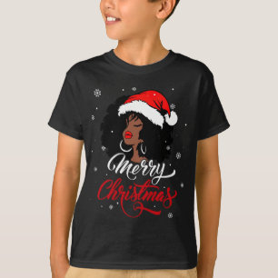 Black African Girl American Santa Christmas Melani T-Shirt