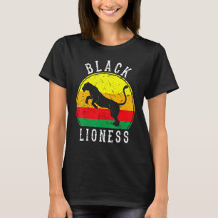 Black African Lioness Retro Vintage Black History T-Shirt