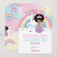 Black African Princess Rainbow Unicorn Birthday