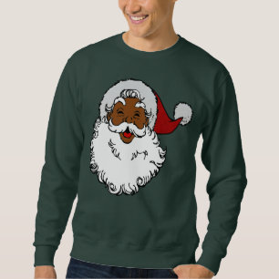 black african santa claus christmas sweatshirt