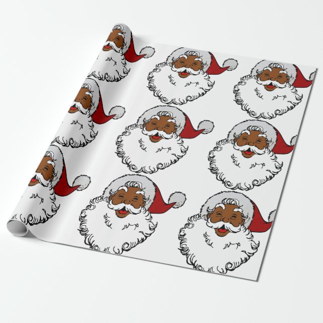 black african santa claus christmas wrapping paper (Unrolled)