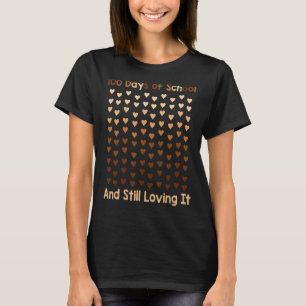 Black Afro 100 Days Of School Melanin Heart Africa T-Shirt