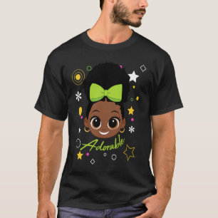 Black Afro American Doll Child Girl and Women for  T-Shirt