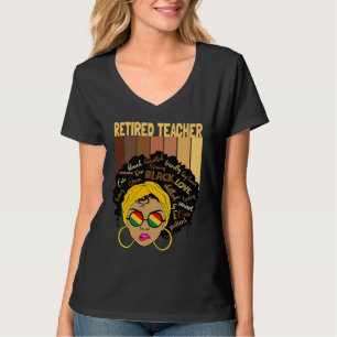 Black Afro Smart Teacher Black History Month Retir T-Shirt