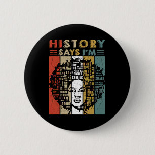 Black Afro Woman Melanin Girl Black History Month 6 Cm Round Badge