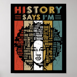 Black Afro Woman Melanin Girl Black History Month  Poster