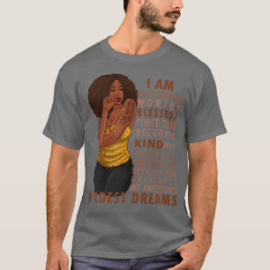 Black Afro Woman Melanin Girl Black History Month  T-Shirt