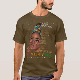Black Afro Woman Melanin Girl Black History Month T-Shirt
