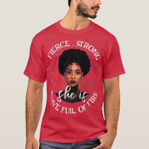 Black Afro Woman Melanin Girl Black History Month T-Shirt