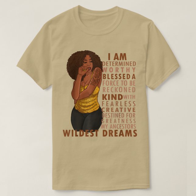 Black Afro Woman Melanin Girl Black History Month  T-Shirt (Design Front)