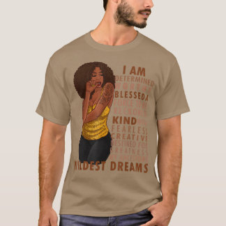 Black Afro Woman Melanin Girl Black History Month  T-Shirt