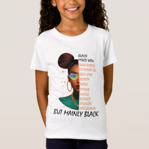 Black Afro Woman Melanin Girl Black History Month T-Shirt