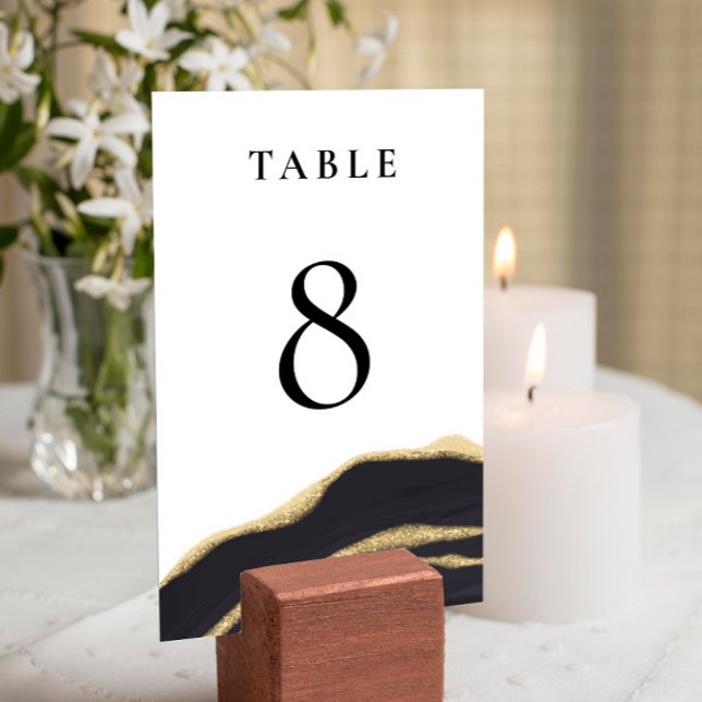 Black agate gemstone Table Card (Creator Uploaded)