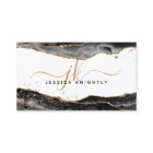 Black Agate Gold Glitter Monogram Script