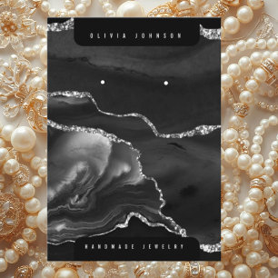 Black Agate Marble Jewellery Display Card