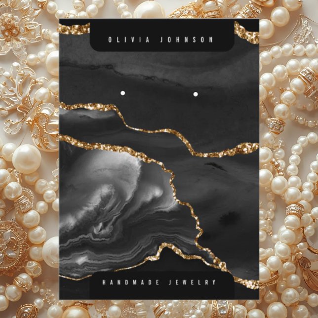 Black Agate Marble Jewelry Display Card (Creator Uploaded)