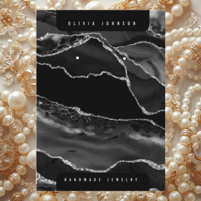 Black Agate Marble Jewelry Display Card (Creator Uploaded)