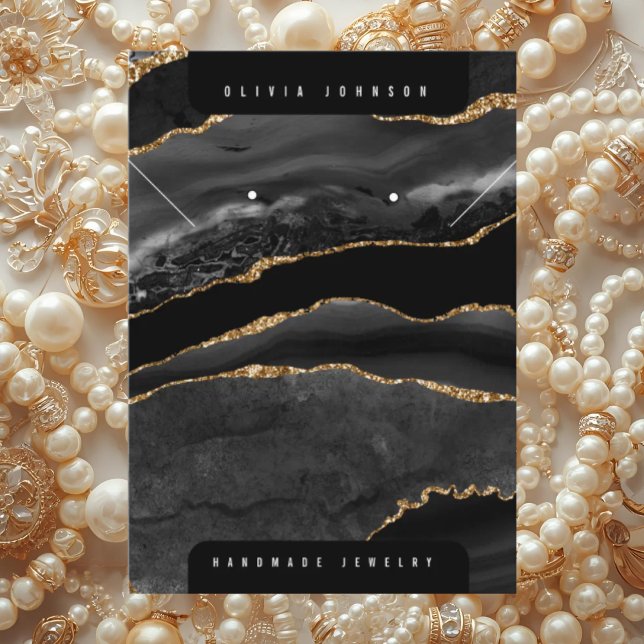 Black Agate Marble Jewelry Display Card (Creator Uploaded)