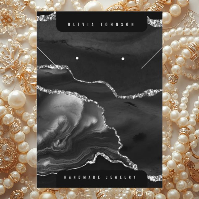 Black Agate Marble Jewelry Display Card (Creator Uploaded)