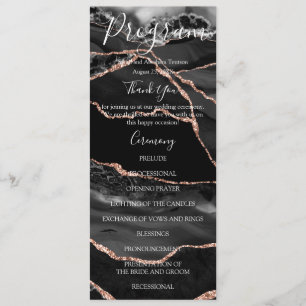 Black Agate Minimalist Luxury Wedding Programs Menu
